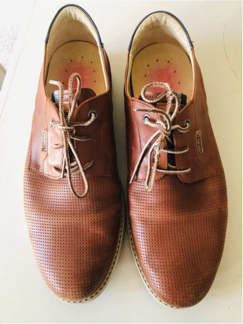 Mens 9.5-10 Spanish Footwear Pikolinos Brown Olvera Cuera 100% Calfskin Leather
